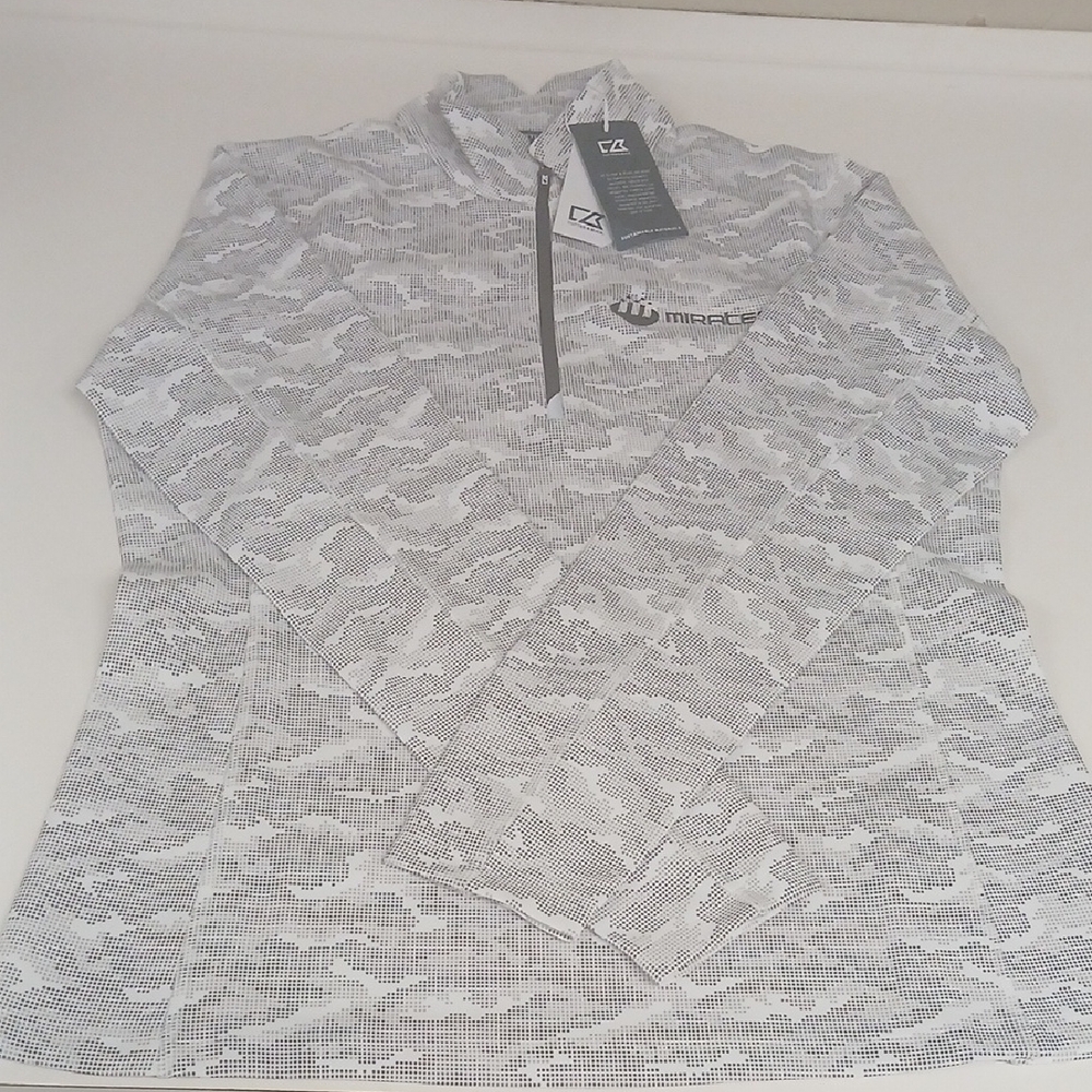 White & Gray Camo Quarter-Zip Performance Shirt